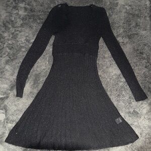 Sparkly Black Knit Dress